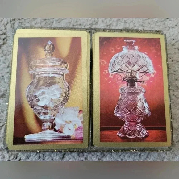 Vintage Stancraft Plastic Coated Playing Cards EA Glass - Picture 1 of 5